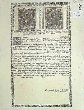 Carta de profesión en la Venerable Orden Tercera de N. P. San Francisco, Convento de Nuestra Señora de Loreto de Sampaloc (Filipinas).