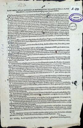 Indulgencias concedidas por la Santidad de N. S. Papa Urbano VIII a las Coronas, Rosarios, Medallas, Cruzes e Imágenes benditas.