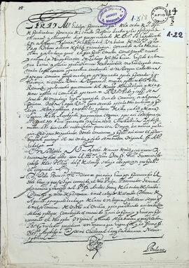Conjunto de disposiciones y certificaciones relativas a la misión en Filipinas, Japón e Indias Orientales. Incluye copias manuscritas de constituciones papales de Urbano VIII, Clemente VIII, Paulo V, certificaciones de autoridades eclesiásticas y civiles, y otros documentos asociados.