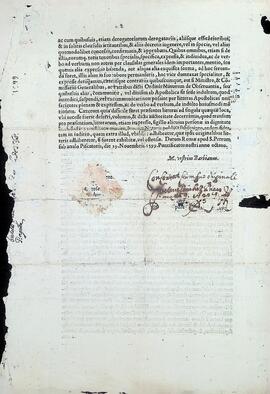 Breve de Clemente VIII facultando a la Provincia Descalza de San Juan Bautista a erigir conventos en el reino de Murcia y a gozar de los privilegios de la Provincia Descalza de San José