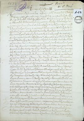 Bula del Papa Inocencio XI “Dudum Felicis” en la que confirma las otras bulas del Papa Urbano VIII.